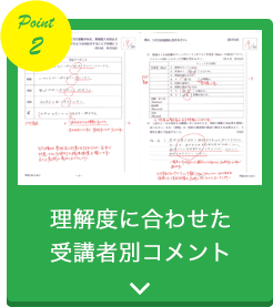 理解度に合わせた受講者別コメント