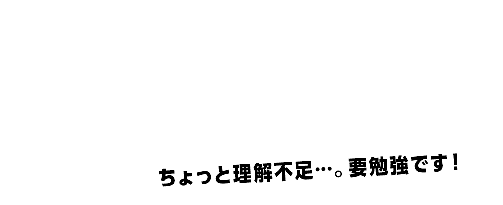 ちょっと理解不足…。要勉強です！