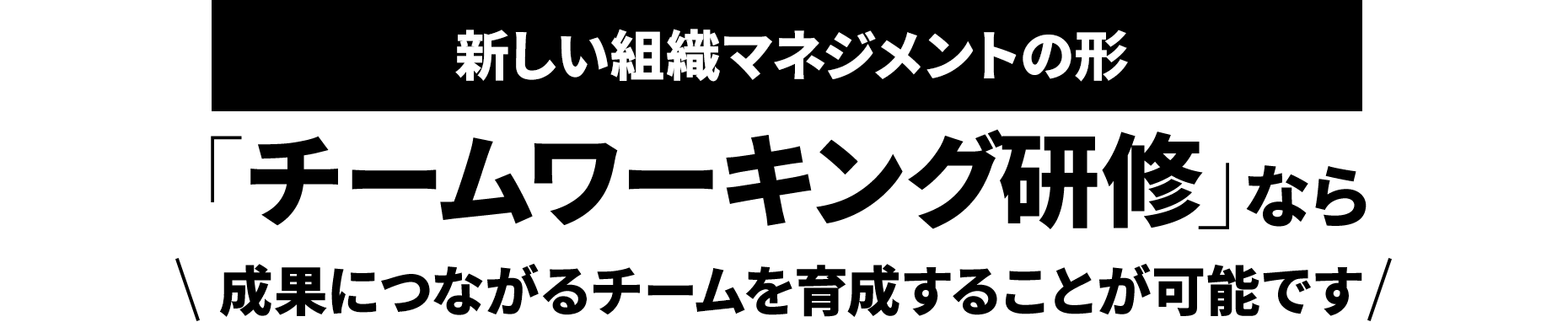 新しい組織マネジメントの形「チームワーキング研修」なら成果につながるチームを育成することが可能です