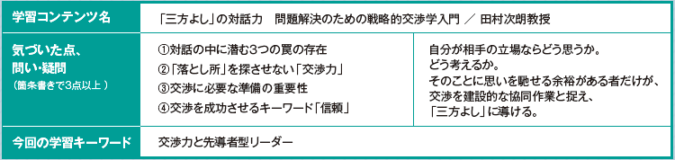 学習日誌の例