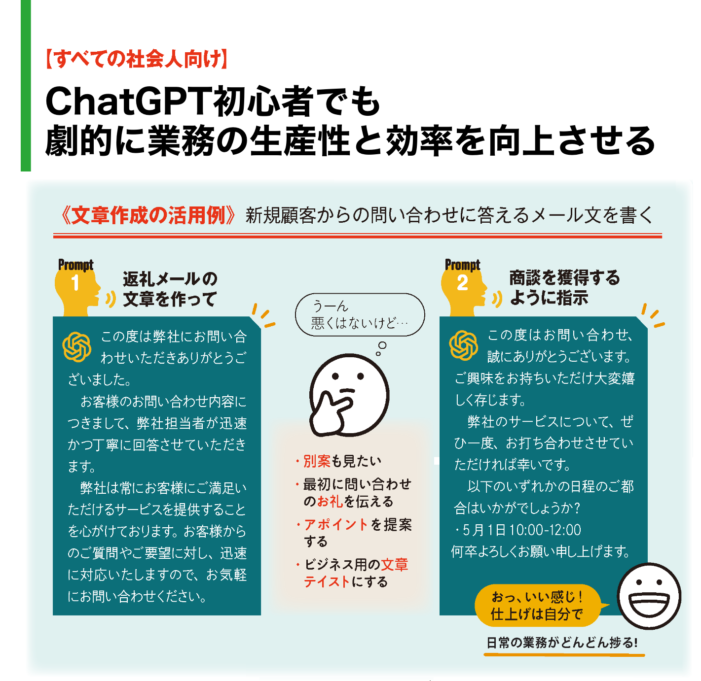 ChatGPT 初心者でも「仕事にいつでも使える」レベルに