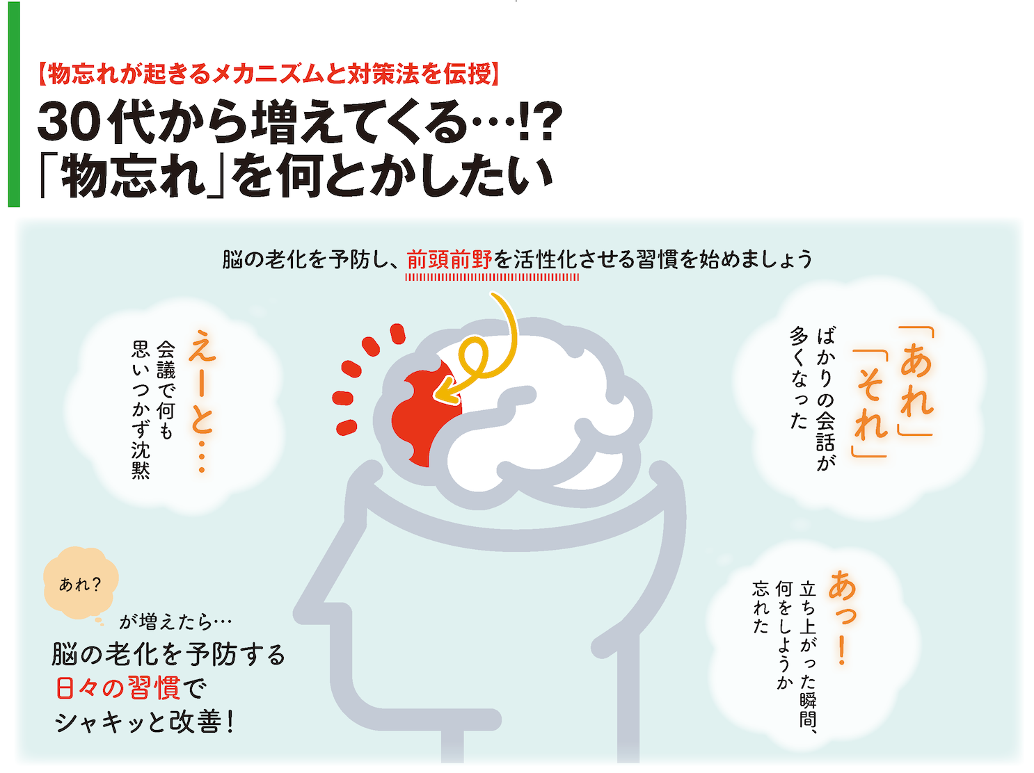 30代から増えてくる…!?「物忘れ」を何とかしたい