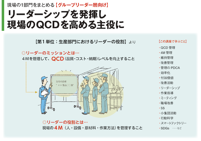 リーダーシップを発揮し現場のQCDを高める主役に