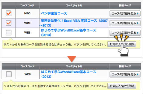 お気に入りから削除